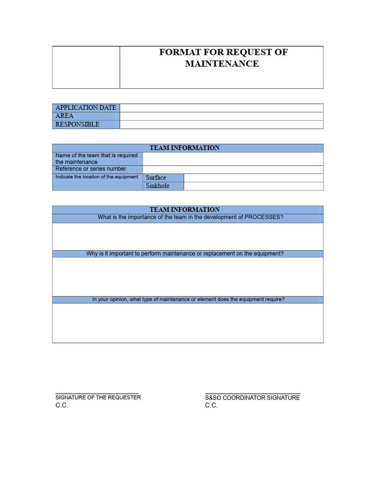 Maintenance Request Form | PDF