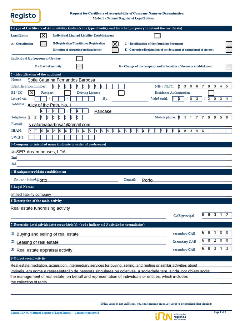 Model 1 RNPC - Final - Request For Certificate of Acceptability of Firm ...