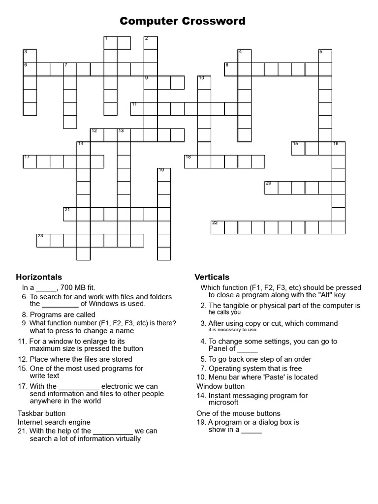 Computer Crossword | PDF | Computing | System Software