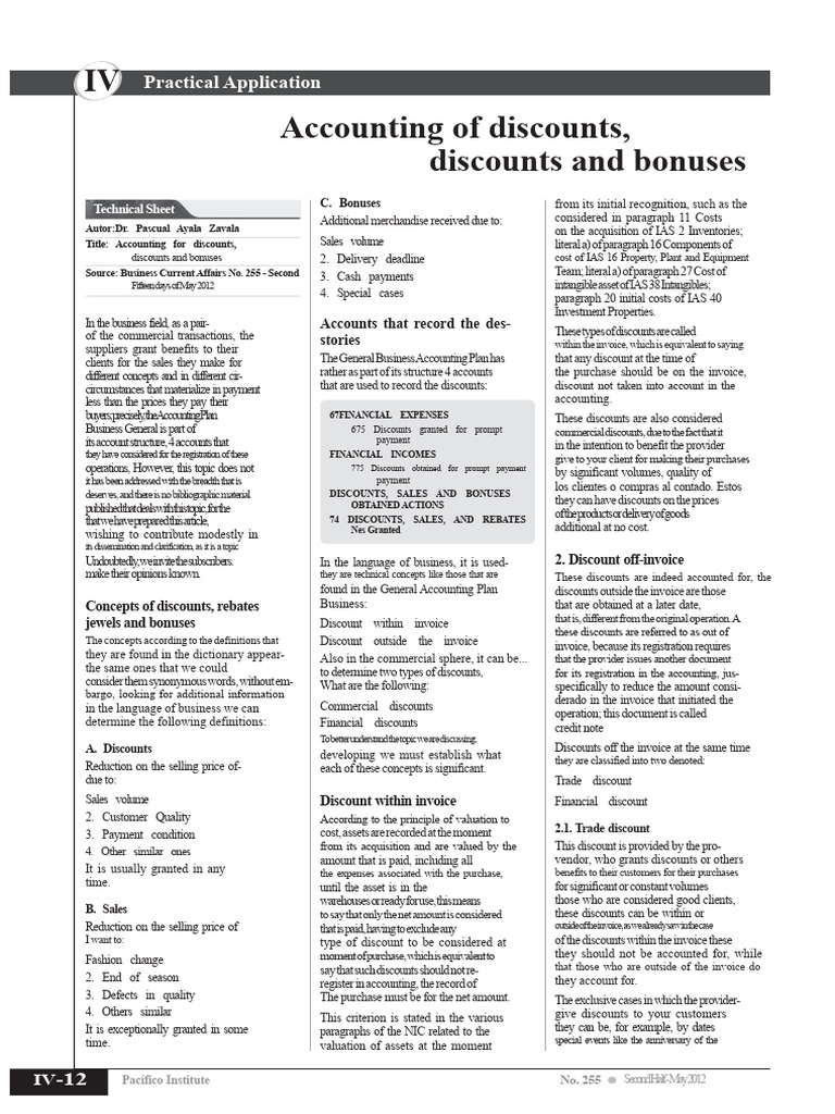 Accounting for Discounts and Bonuses | PDF | Discounting | Invoice