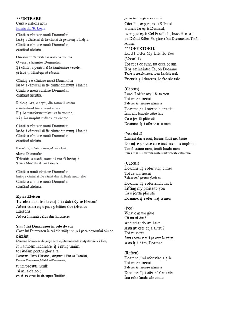 Versuri de Melodie | PDF