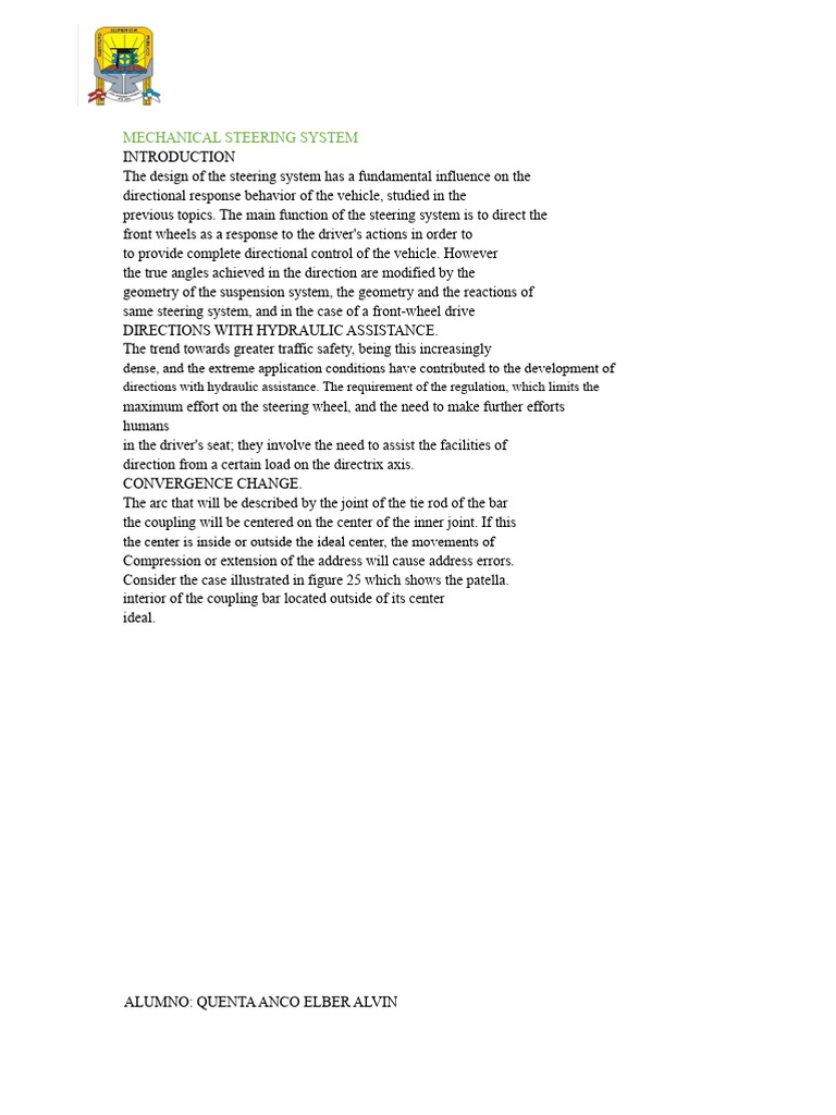Summary Steering System | PDF | Steering | Valve