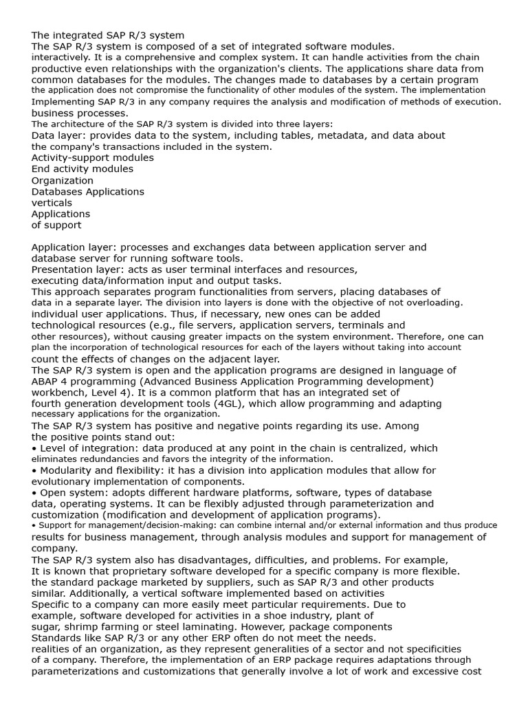 The Integrated SAP R3 System | PDF | Databases | Enterprise Resource ...