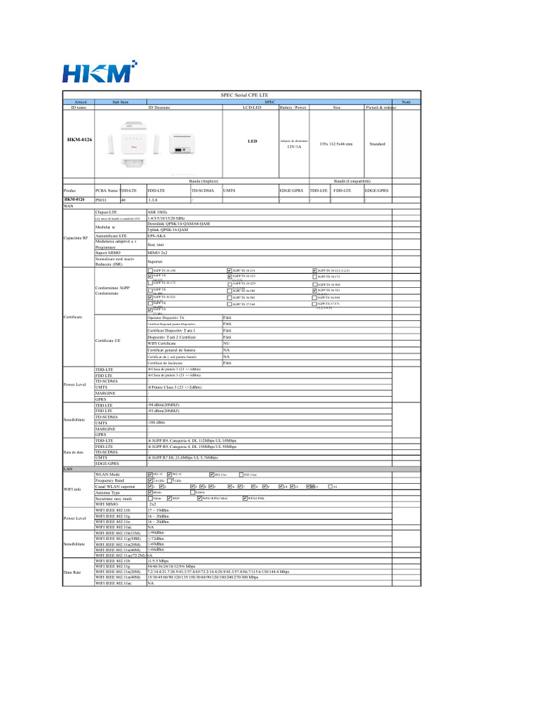 OrbitStarLite R0126 Cat4 SPEC Standard 20201216 1 | PDF