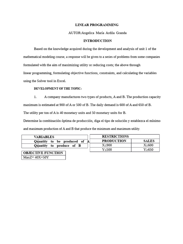 Linear Programming | PDF | Loans | Linear Programming