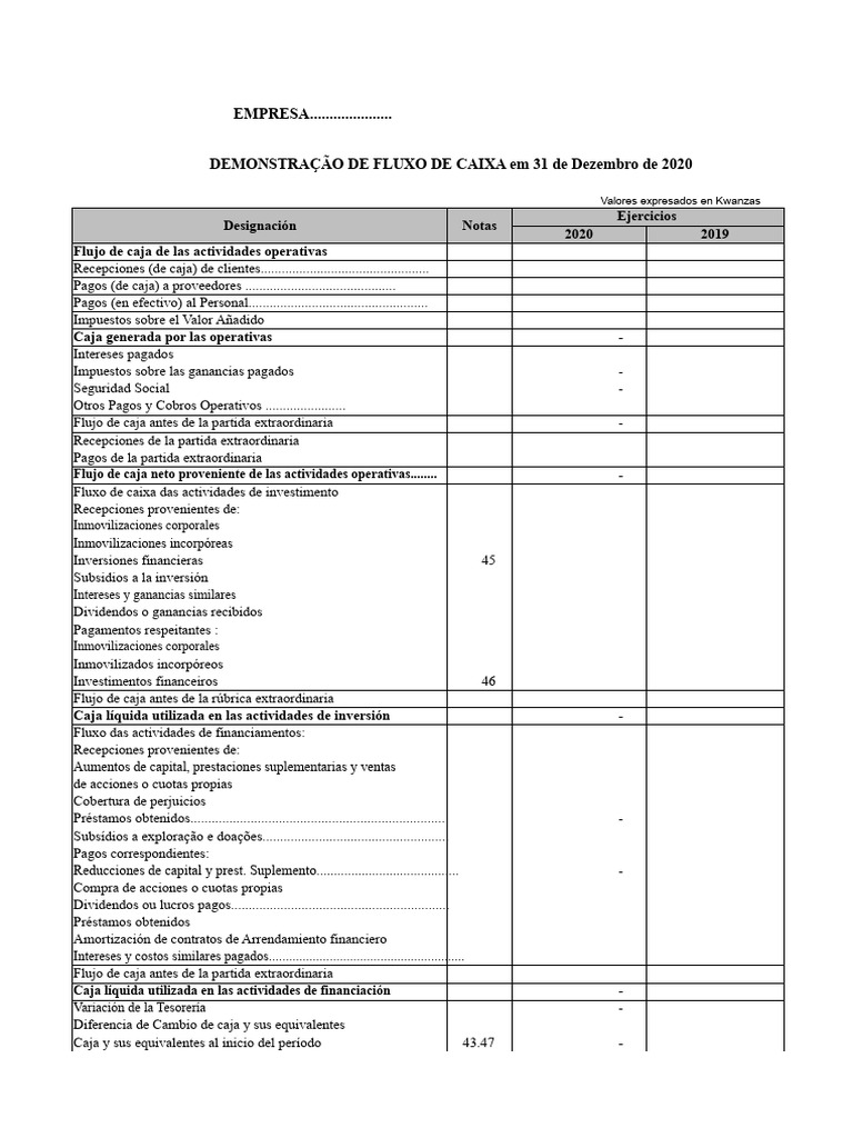 Mapa de Flujo de Caja | PDF | Flujo de efectivo | Compartir (Finanzas)
