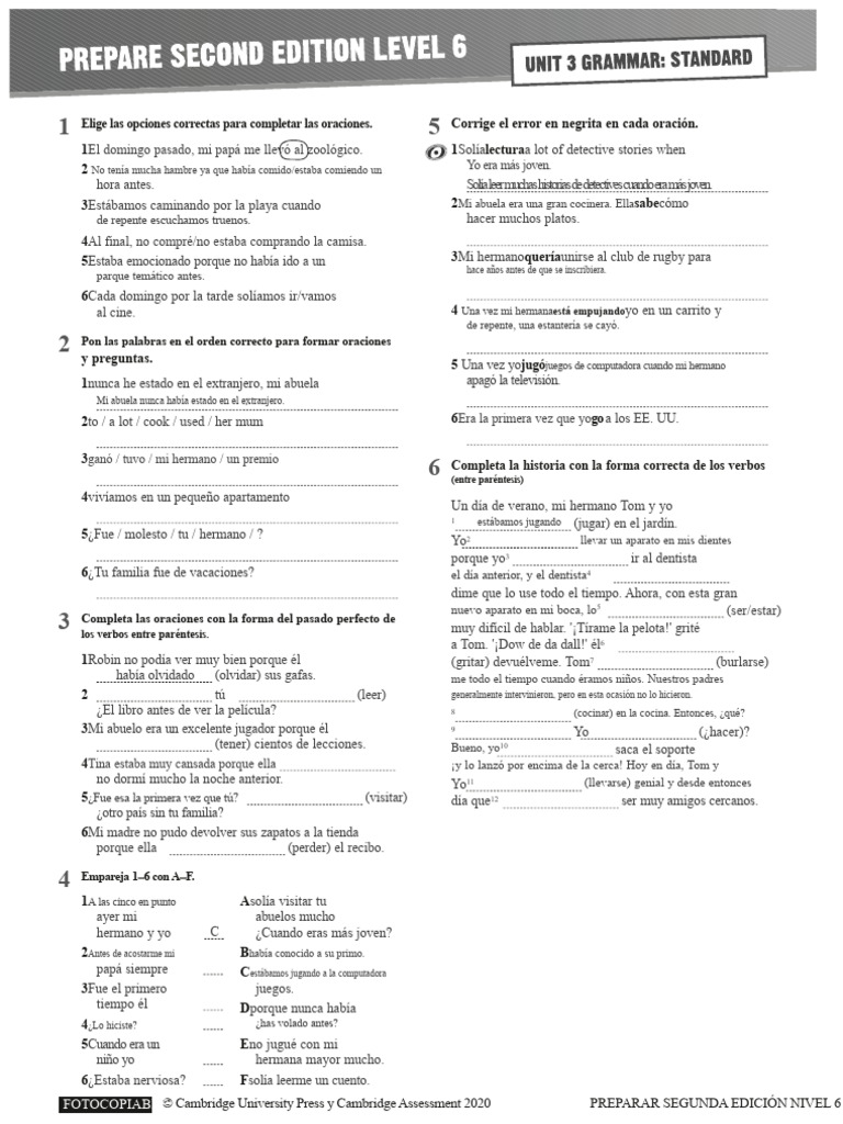 PREPARAR 6 Gramática UnidadEstándar 03 | PDF