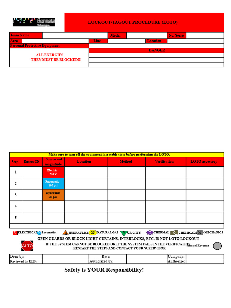 LOTO Format | PDF