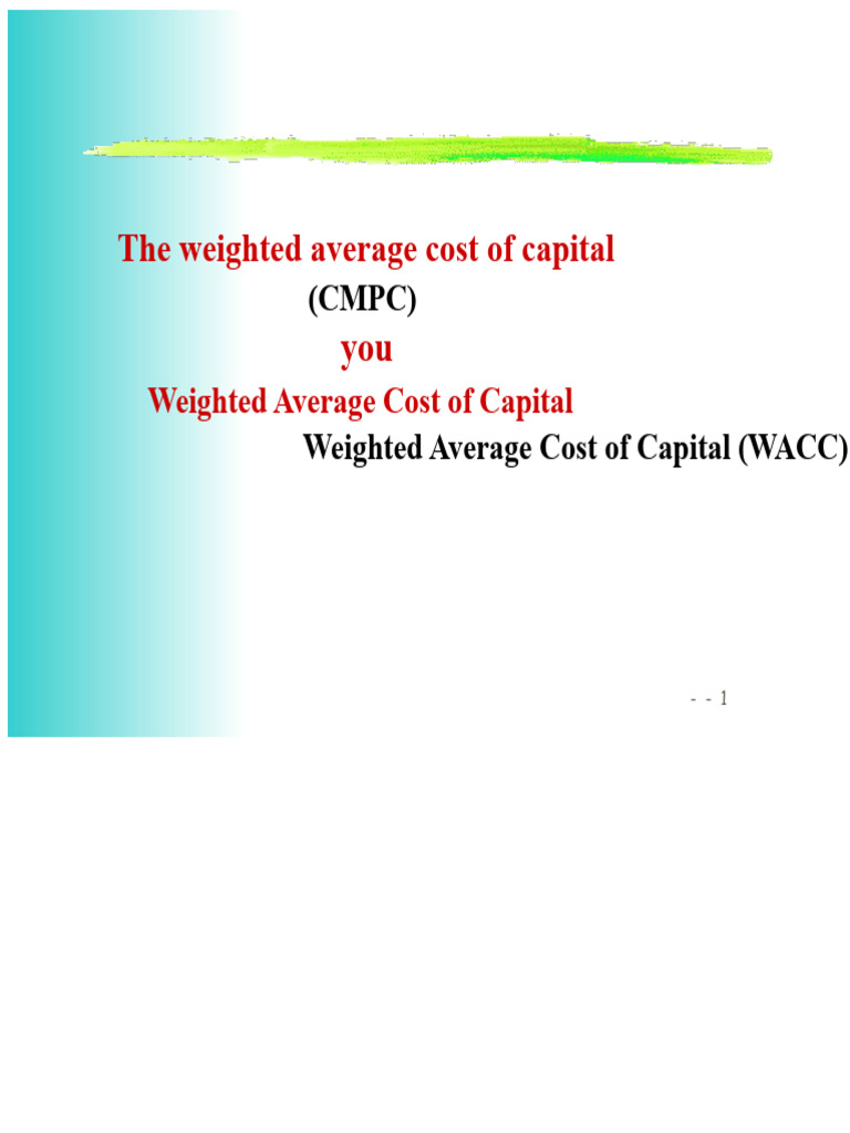 Understanding Weighted Average Cost of Capital | PDF | Cost Of Capital ...