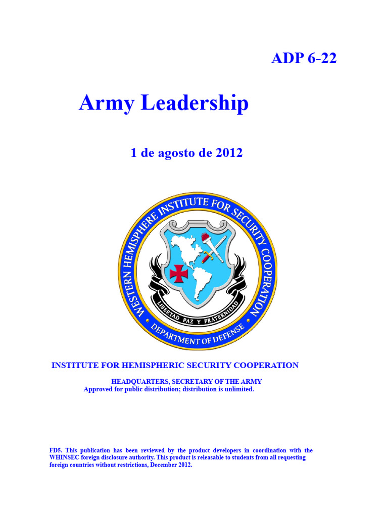 Army Leadership Principles ADP 6-22 | PDF | Leadership | Motivational