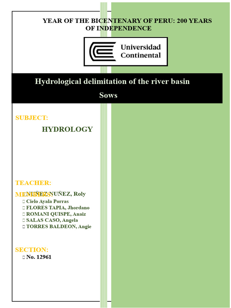 Hydrological Study of Chanchas River Basin | PDF | Drainage Basin ...
