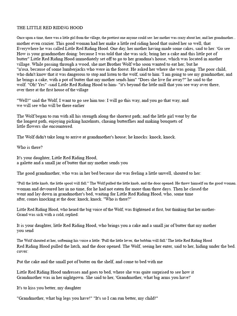 Little Red Riding Hood | PDF | Little Red Riding Hood