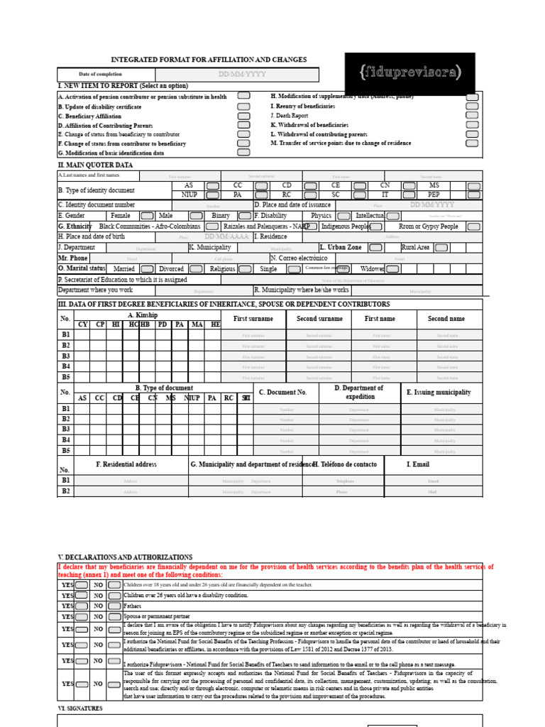 Integrated Affiliation Update Form | PDF | Identity Document ...