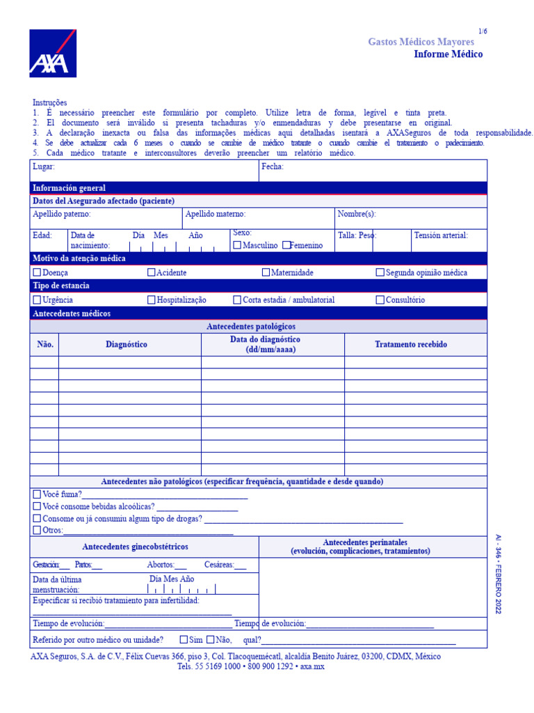 GM FORM RelatórioMédico AI346 FEV22 1 | PDF | Especialidades médicas ...