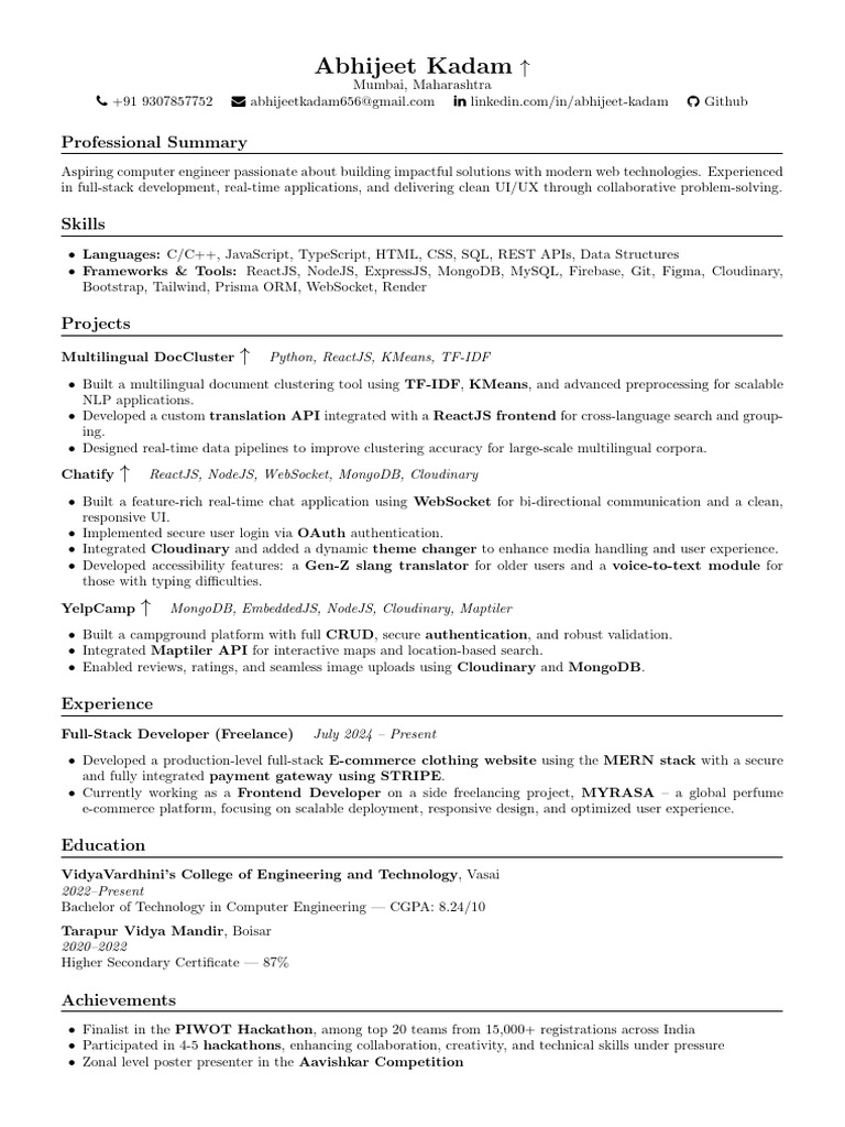 DT20246159630_cv | PDF | Mongo Db | Software