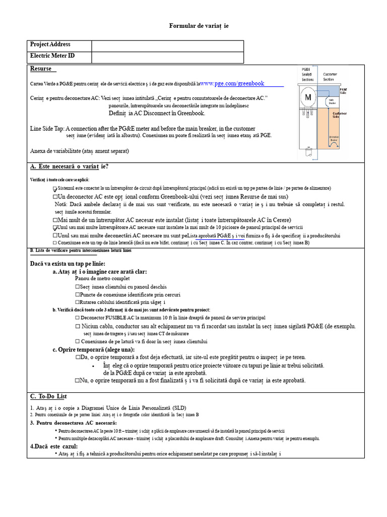 Formular de Cerere de Varianta PG&E | PDF