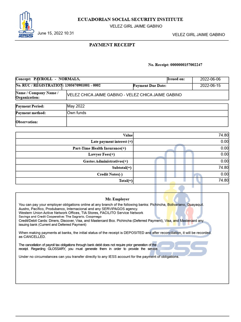 IESS Form | PDF | Payments | Debit Card