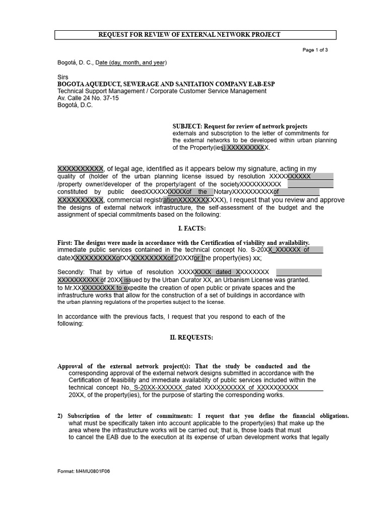 M4MU0801F06 Request For Review of External Network Projects | PDF