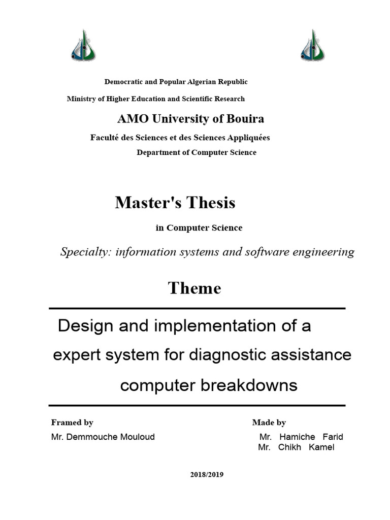 Design and Implementation of An Expert System To Assist in Diagnosing A ...