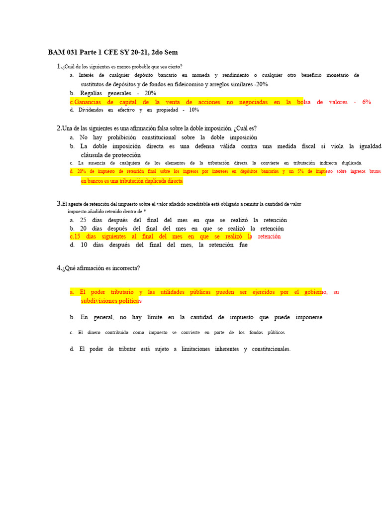 Bam 031 Cfe | PDF | Impuestos | Impuesto sobre la renta