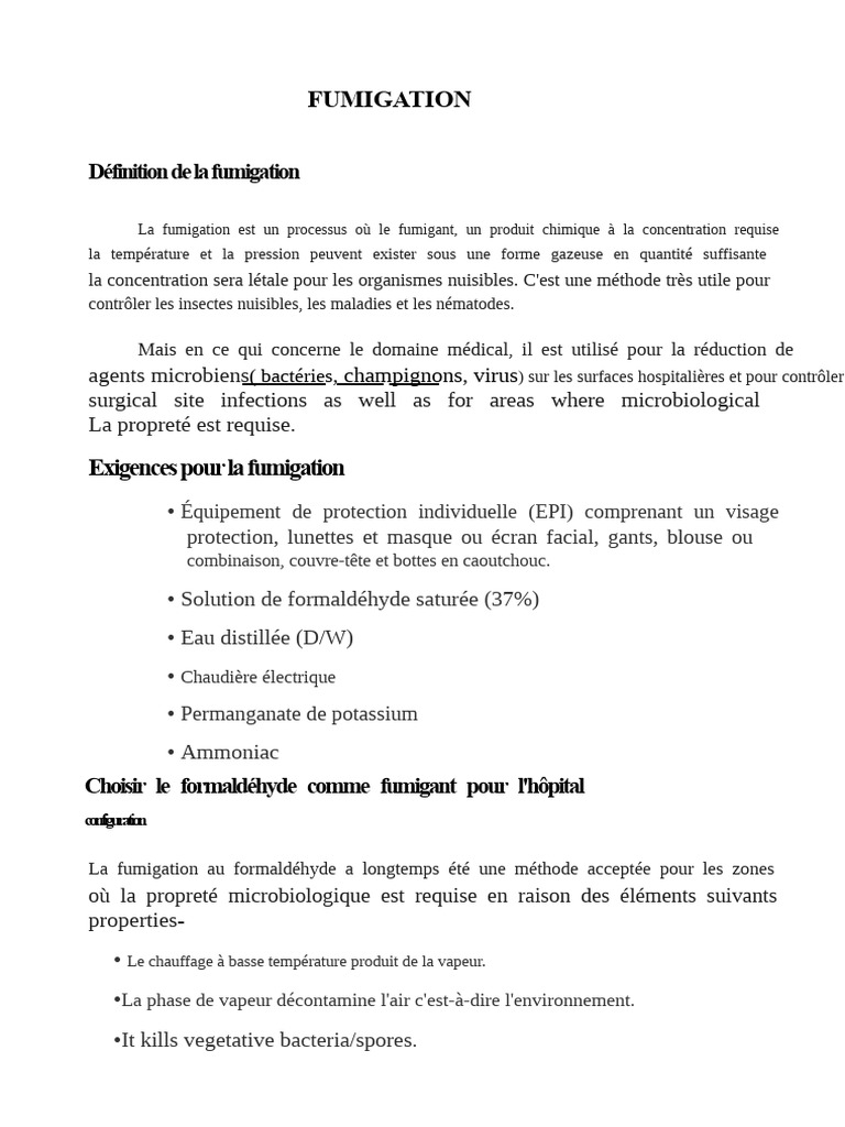 Guide complet sur la fumigation hospitalière | PDF | Méthanal | Chaudière