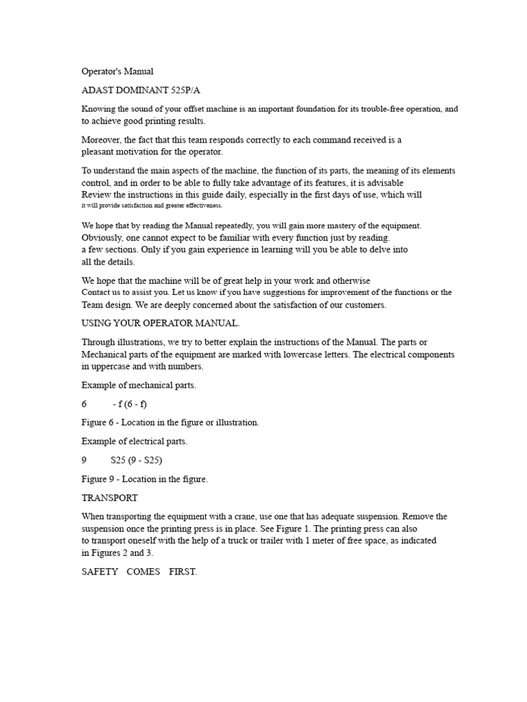 Operator's Manual | PDF | Paper