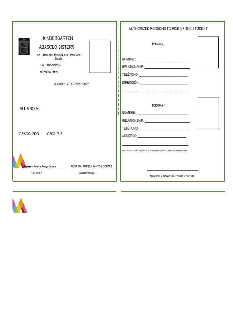 Credential To Pick Up The Student | PDF | Family | Childhood