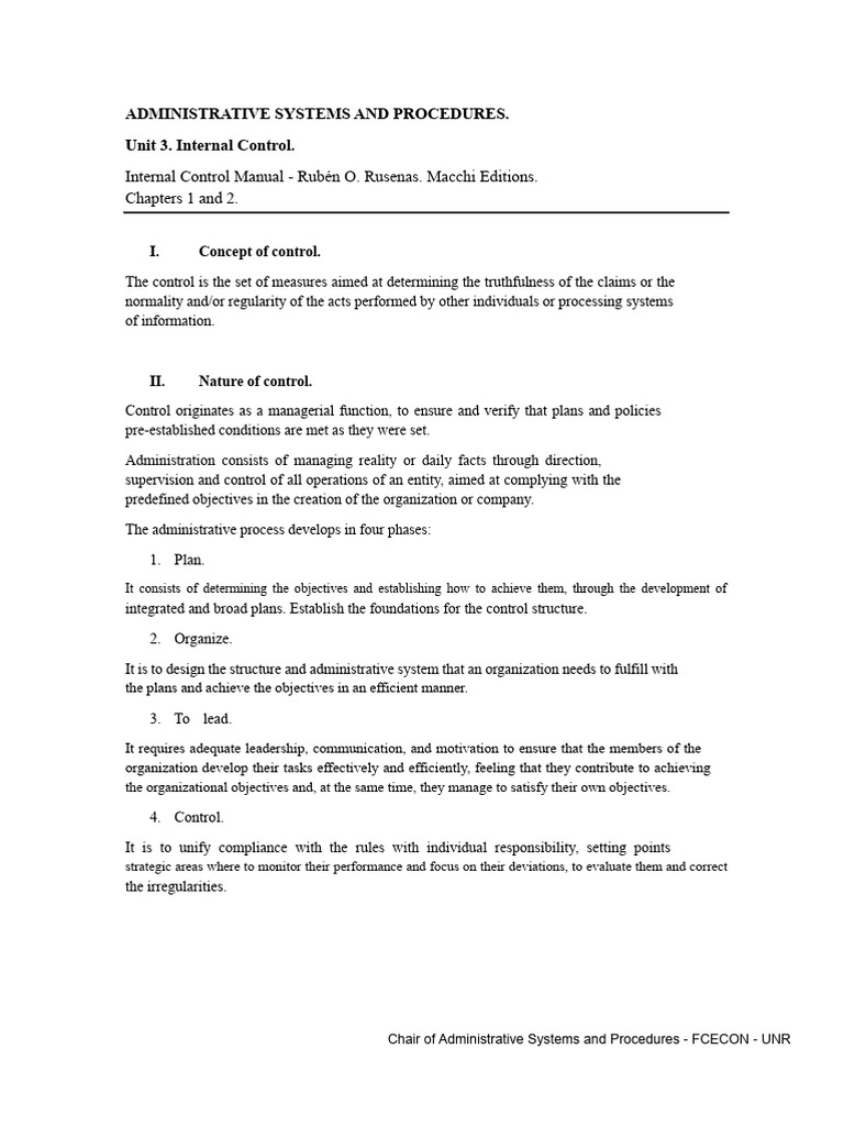 Internal Control Systems Overview | PDF | Internal Control | Business