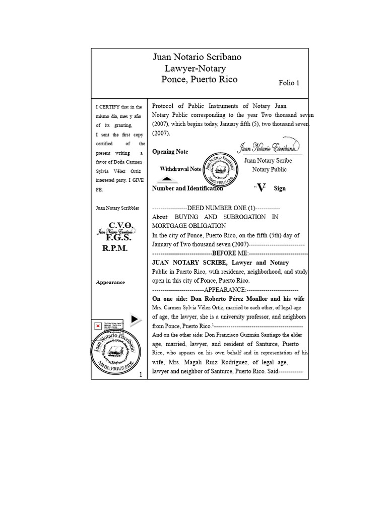 Notary Deed: Property Sale & Mortgage | PDF | Will And Testament ...