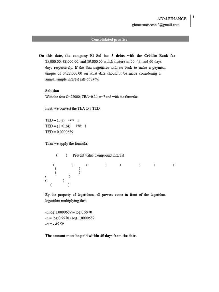 Adm Finance 2-1 | PDF | Present Value | Interest