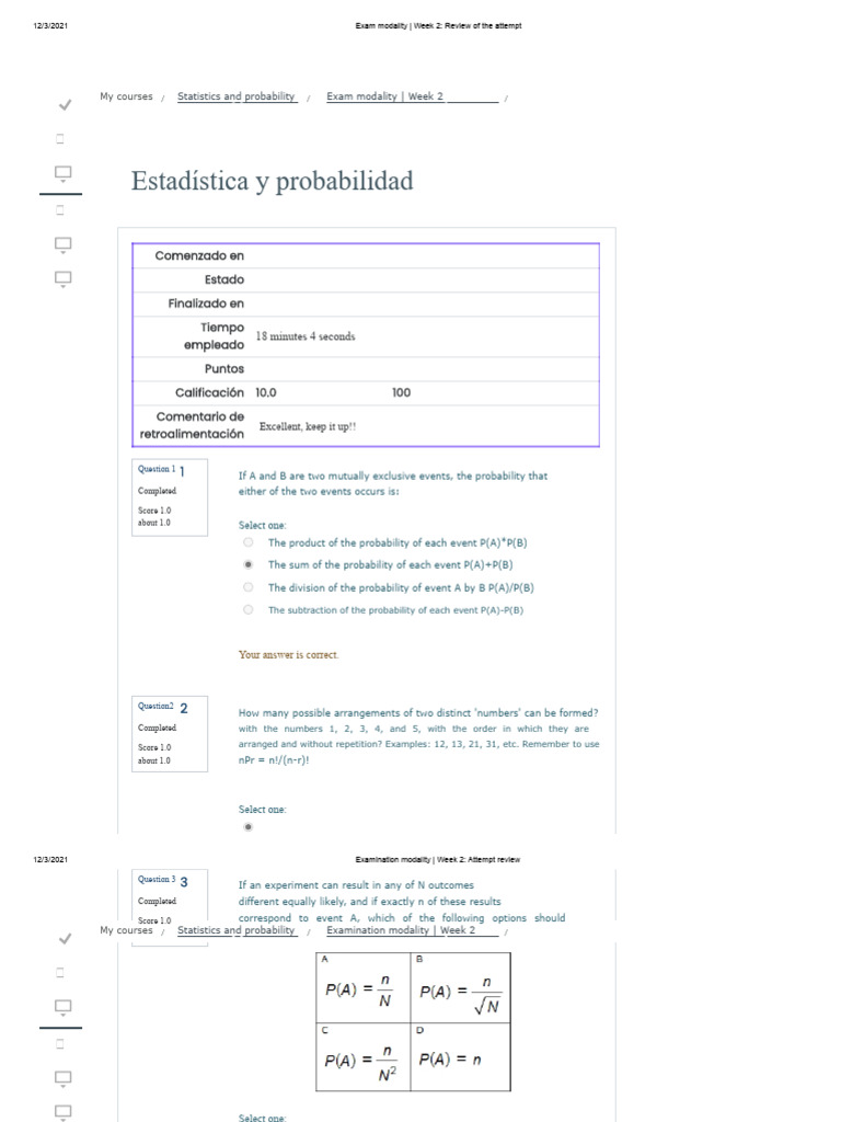Exam Modality - Week 2 - Statistics and Probability Review of The ...