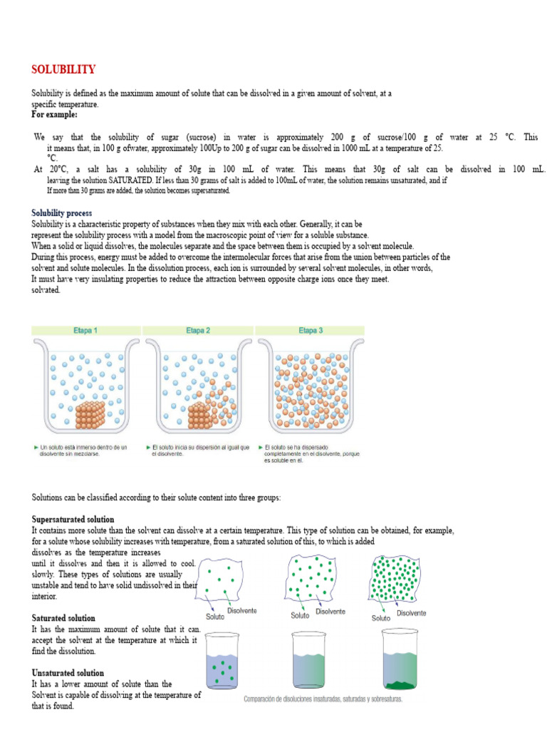 SOLUBILITY | PDF | Solvation | Solubility
