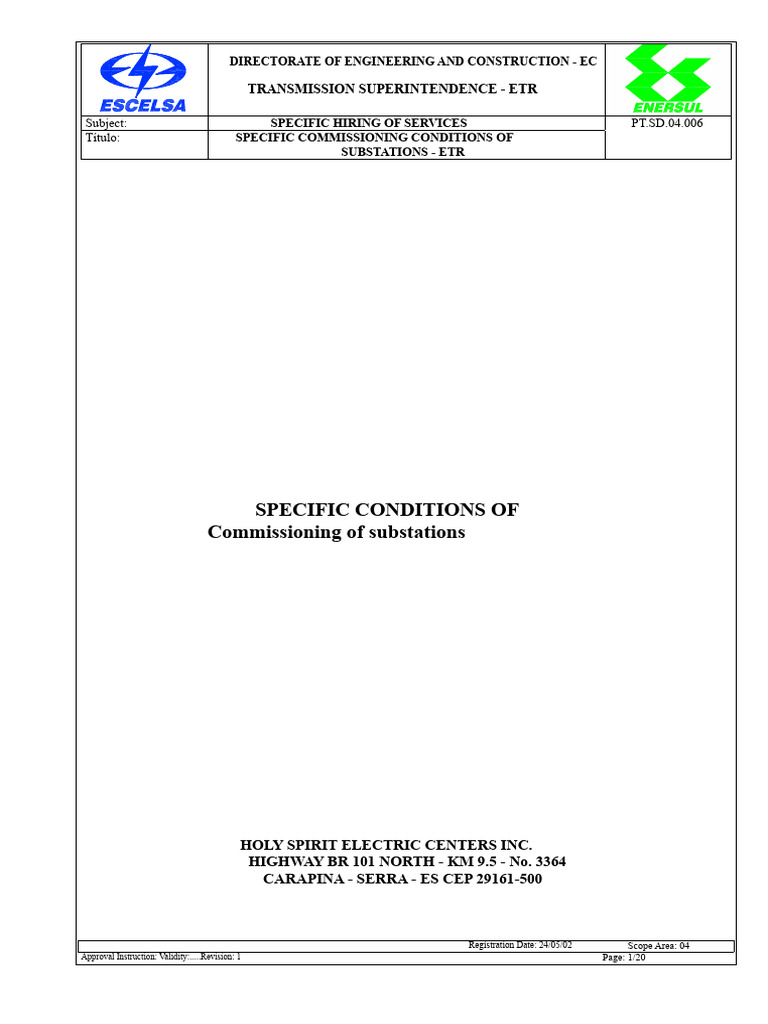 Substation Commissioning Service Guidelines | PDF | Transformer | Switch