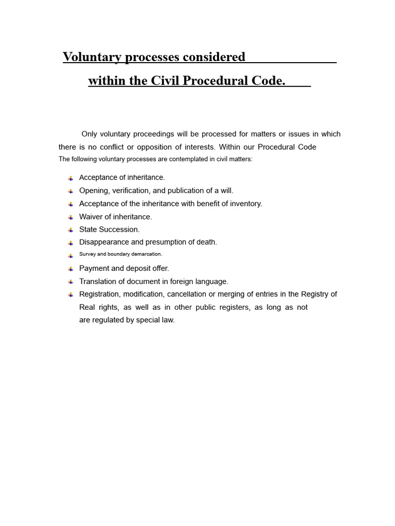 Civil Code Voluntary Processes Explained | PDF | Will And Testament ...