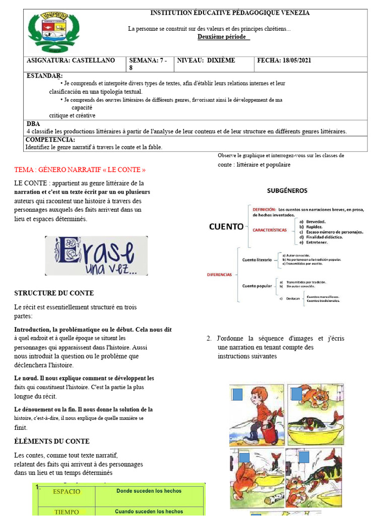 Comprendre le genre narratif : le conte | PDF | Fable | Récit