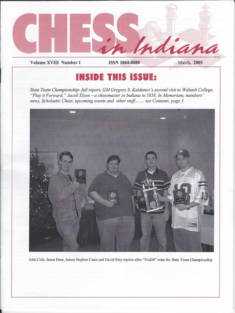 Chess in Indiana Vol XVIII No. 1 Mar 2005 | PDF