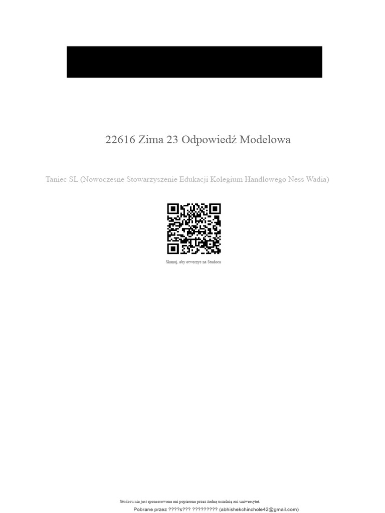 Zima 23 Model Odpowiedź | PDF