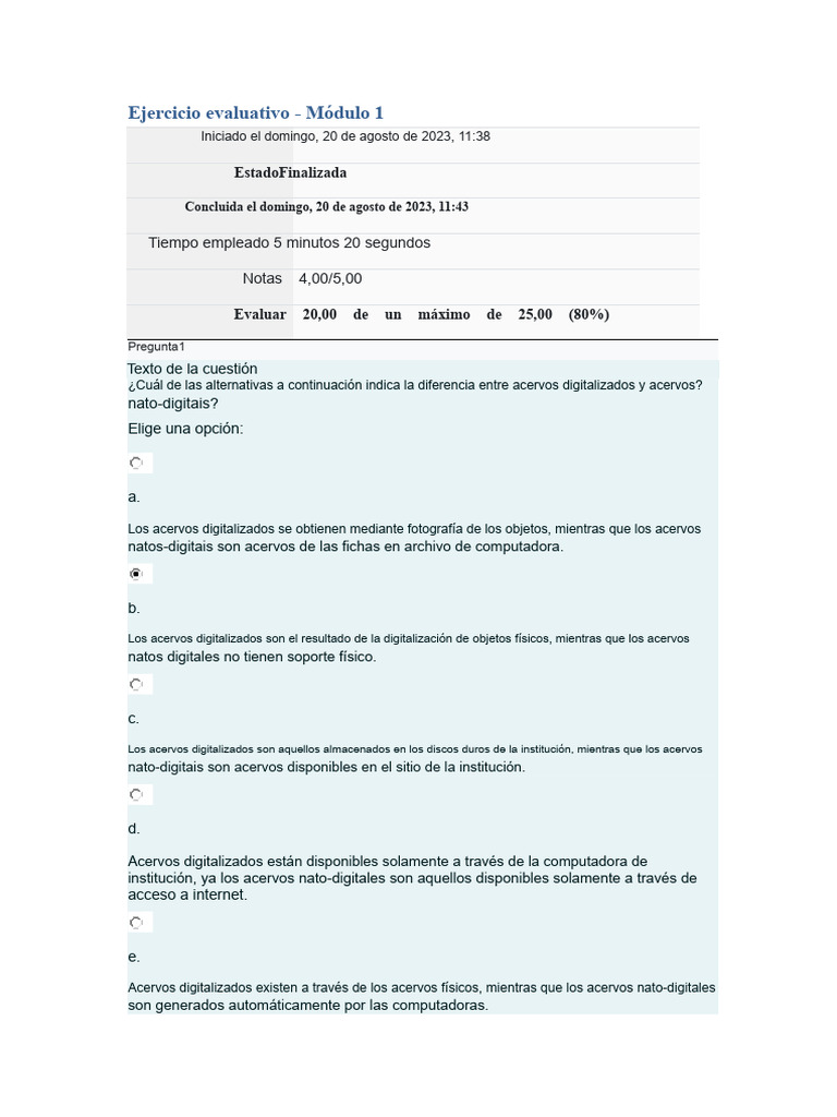 Ejercicio Evaluativo - Módulo 1 | PDF | Internet
