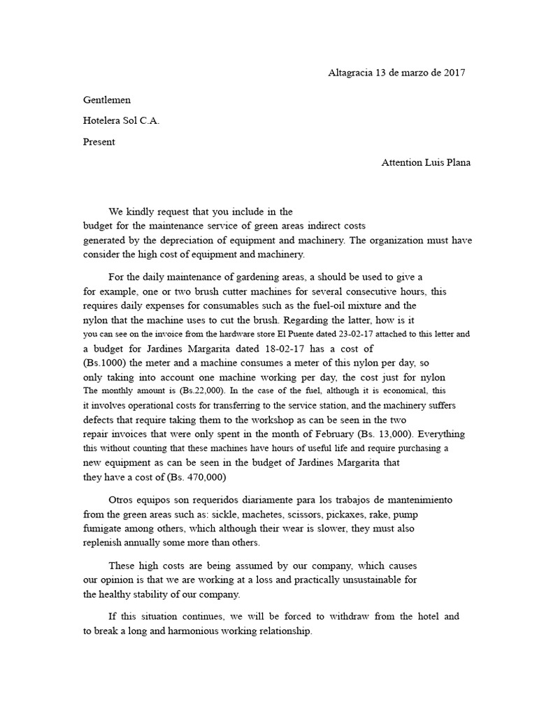 Request Letter For Approval of Indirect Costs 2017 | PDF