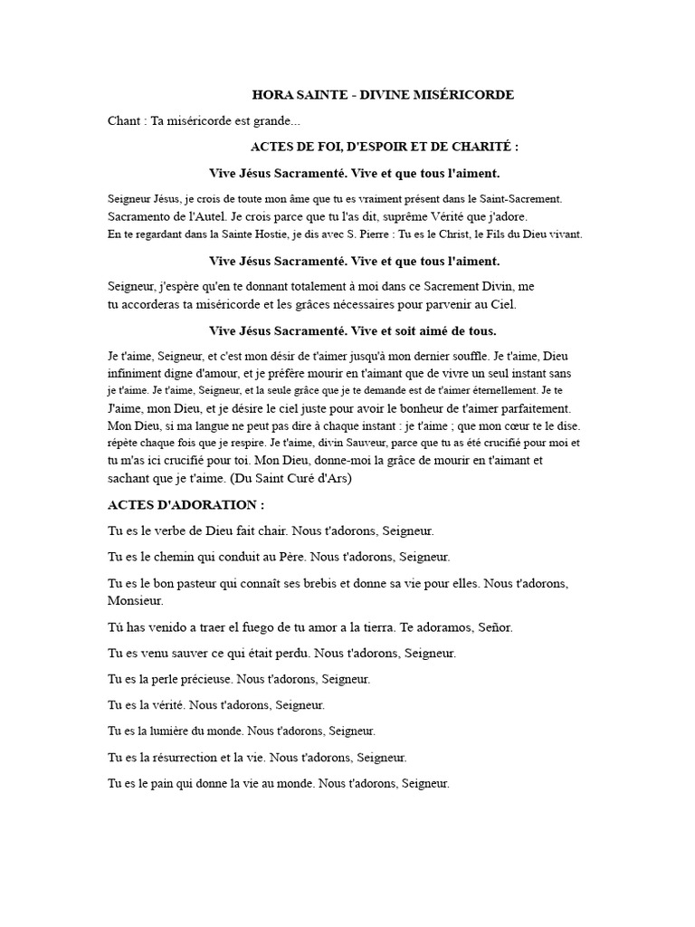 Miséricorde divine et adoration chrétienne | PDF | Miséricorde | Dieu