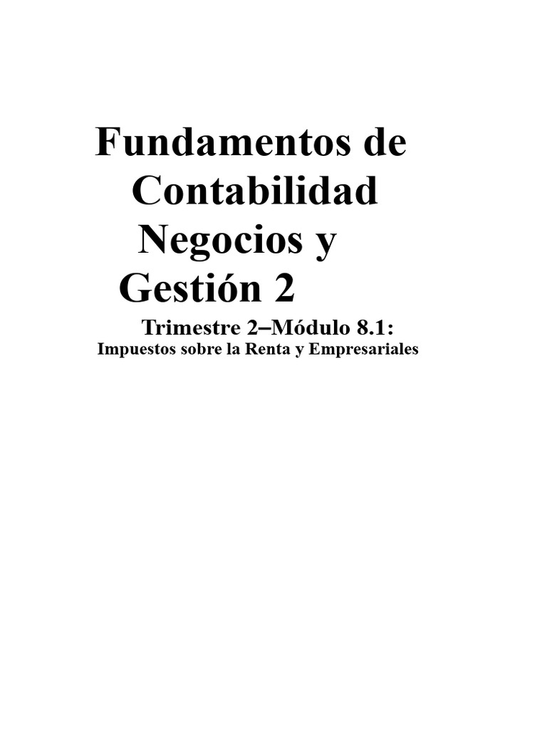 Impuestos sobre la Renta y Empresariales | PDF | Impuestos | Impuesto ...