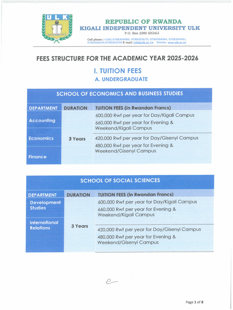 Fees Structure 2025 2026 | PDF