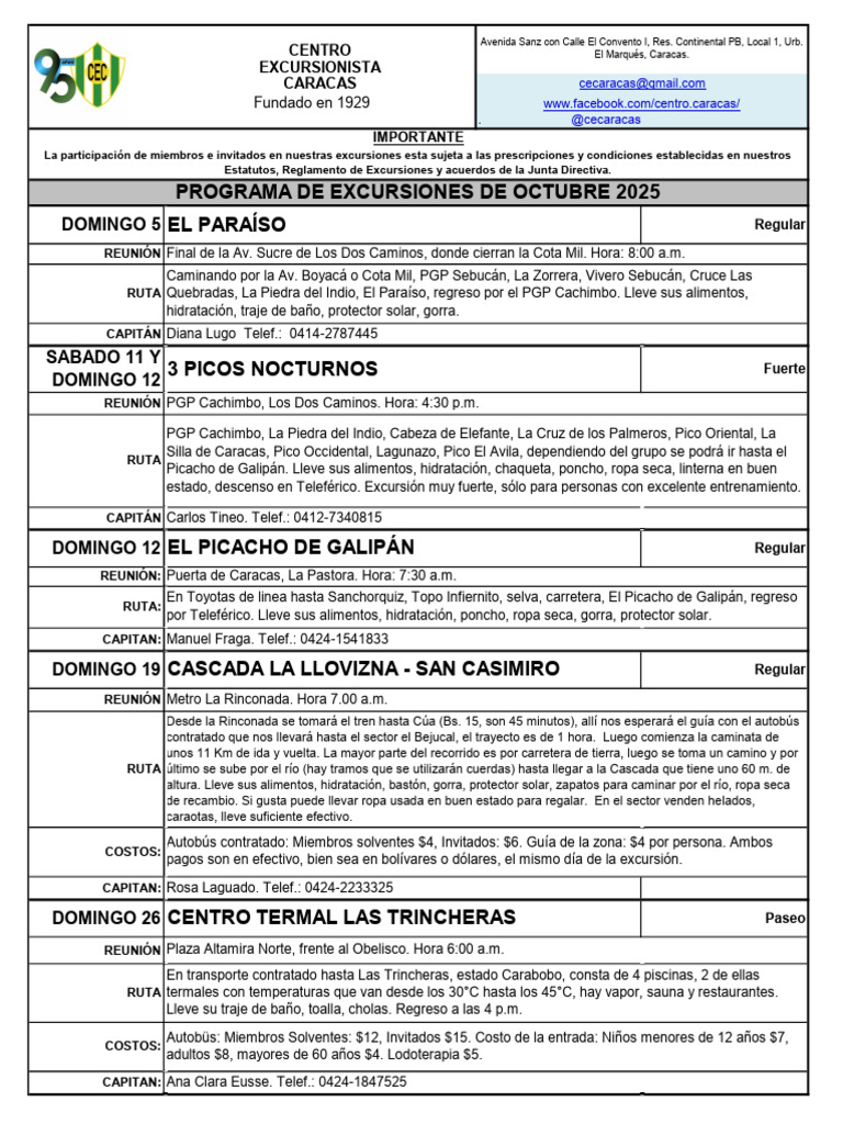 110 Programa de Octubre 2025 | PDF | Transporte