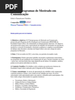 8º Interprogramas de Mestrado em Comunicação