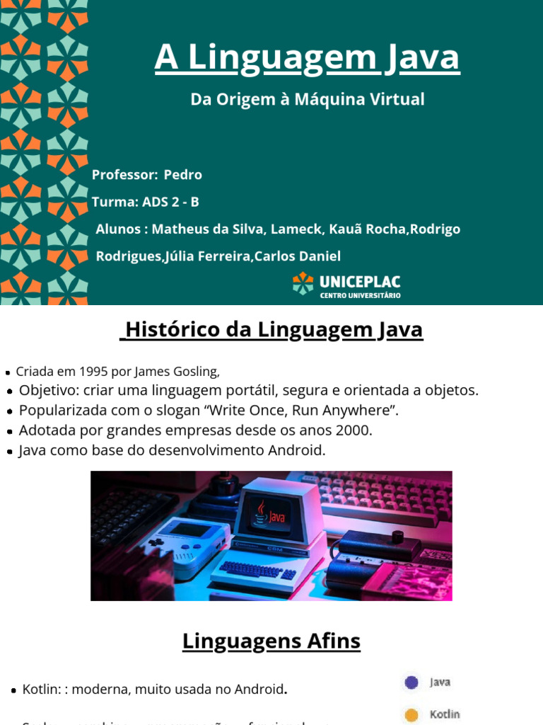 História e Funcionamento da Linguagem Java | PDF