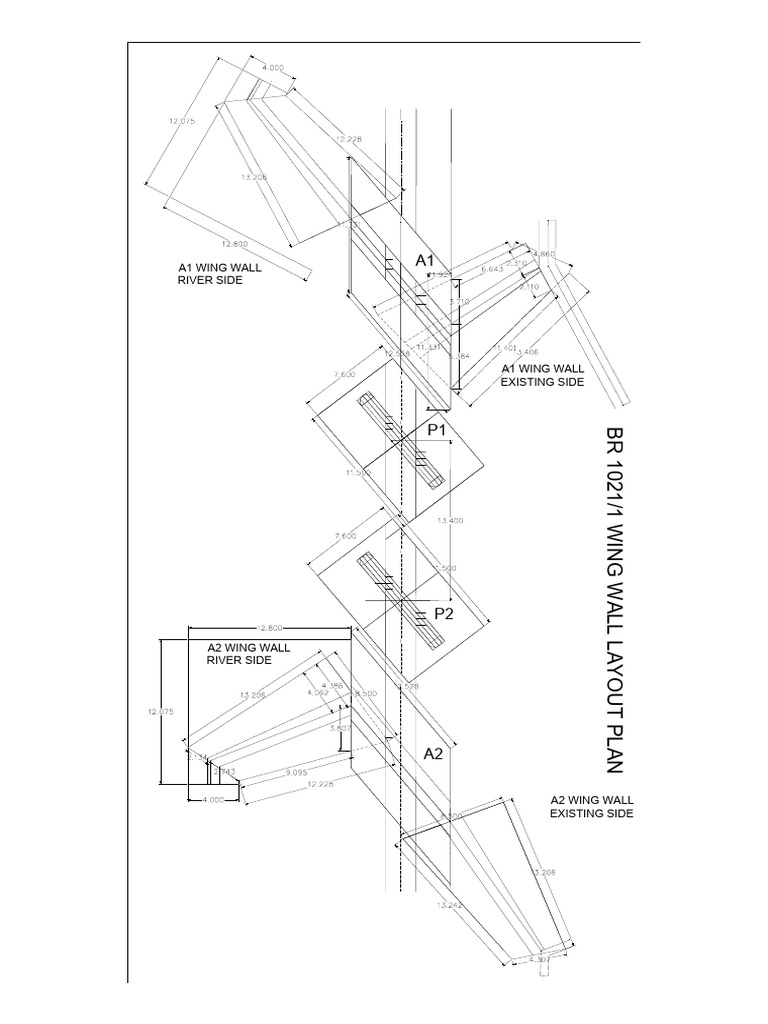 Wing Wall Layout Plans for A1 and A2 | PDF
