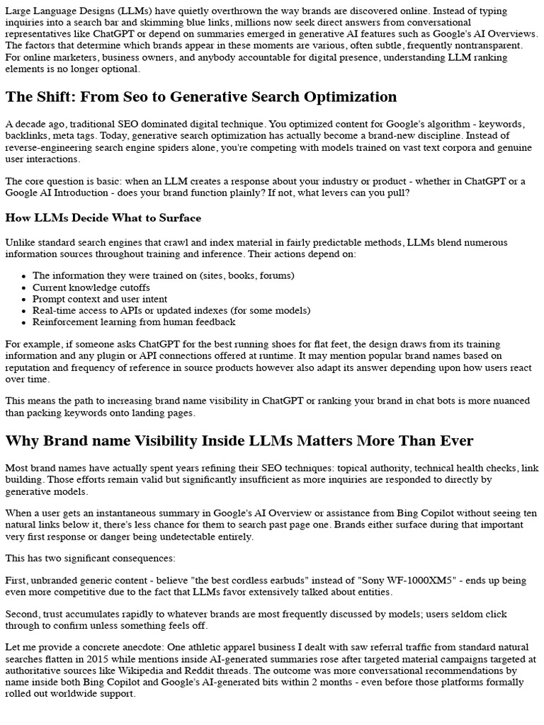 LLM Ranking Aspects and Their Influence On Brand Visibility 208128 ...