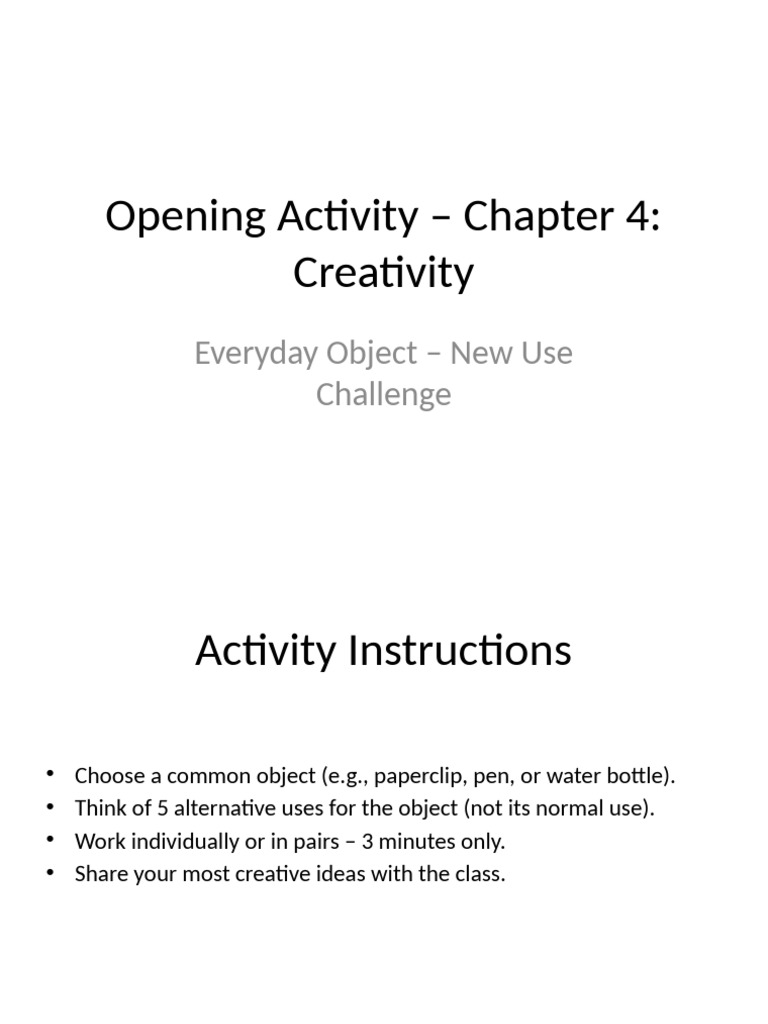 Chapter4 Opening Activity | PDF