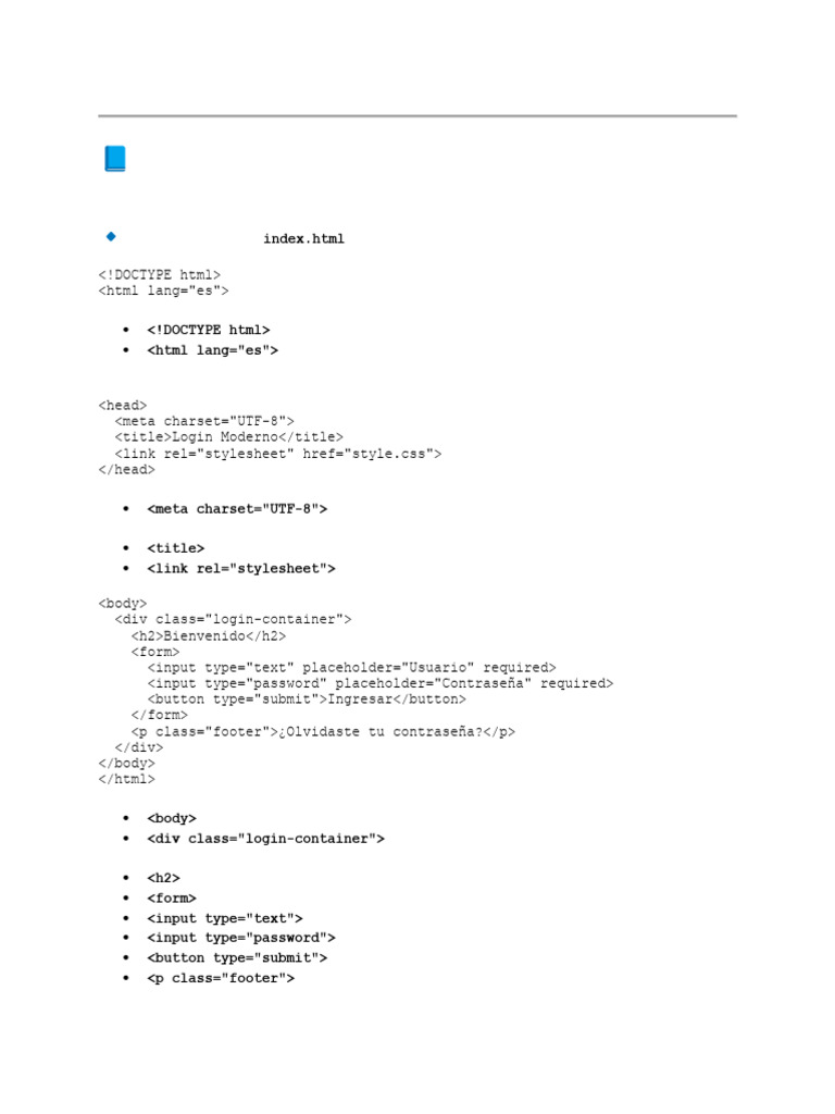 Login Moderno con HTML y CSS | PDF | HTML | Estándares del consorcio ...