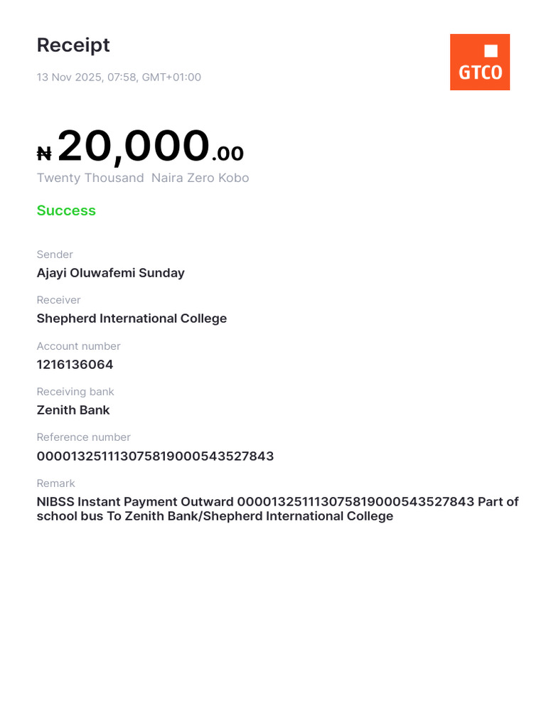 School Bus Payment Receipt | PDF